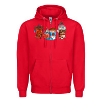 Red basketball coffee cups Zipper Hoodie - texasbilliewilder