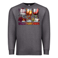 Charcoal Heather hallothanksmas halloween thanksgiving  christmas wine Premium Sweatshirt - FaDigitalArtStudio