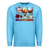 Ocean Blue hallothanksmas halloween thanksgiving  christmas wine Premium Sweatshirt - FaDigitalArtStudio
