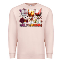 Pale Pink hallothanksmas halloween thanksgiving  christmas wine Premium Sweatshirt - FaDigitalArtStudio