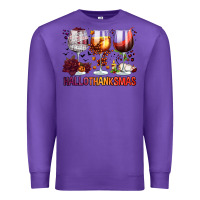 Purple hallothanksmas halloween thanksgiving  christmas wine Premium Sweatshirt - FaDigitalArtStudio