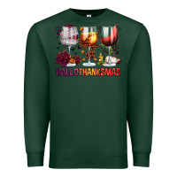 Sports Green hallothanksmas halloween thanksgiving  christmas wine Premium Sweatshirt - FaDigitalArtStudio