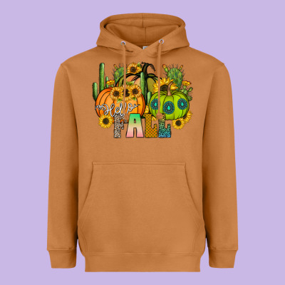 Hello Fall Heavyweight Hoodie Designed By Cowhidedigitalart