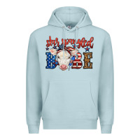 Blue Mist Western Star Spangled Baby Cow Premium Hoodie - LillyAllenDesigns
