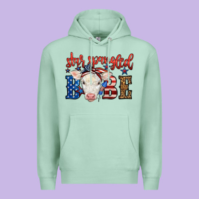 Western Star Spangled Baby Cow Premium Hoodie Designed By Lillyallendesigns