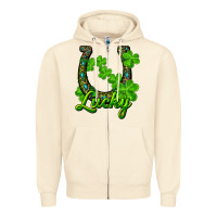 Sandshell Lucky shamrock horseshoe Zipper Hoodie - RanaPortraitStore