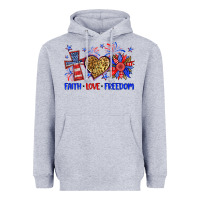 Heather Grey faith love freedom Heavyweight Hoodie - Neo Western