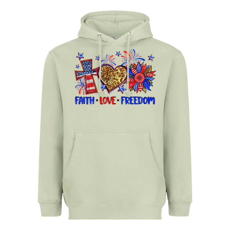 Faith Love Freedom Heavyweight Hoodie by Neo Western | Teevron