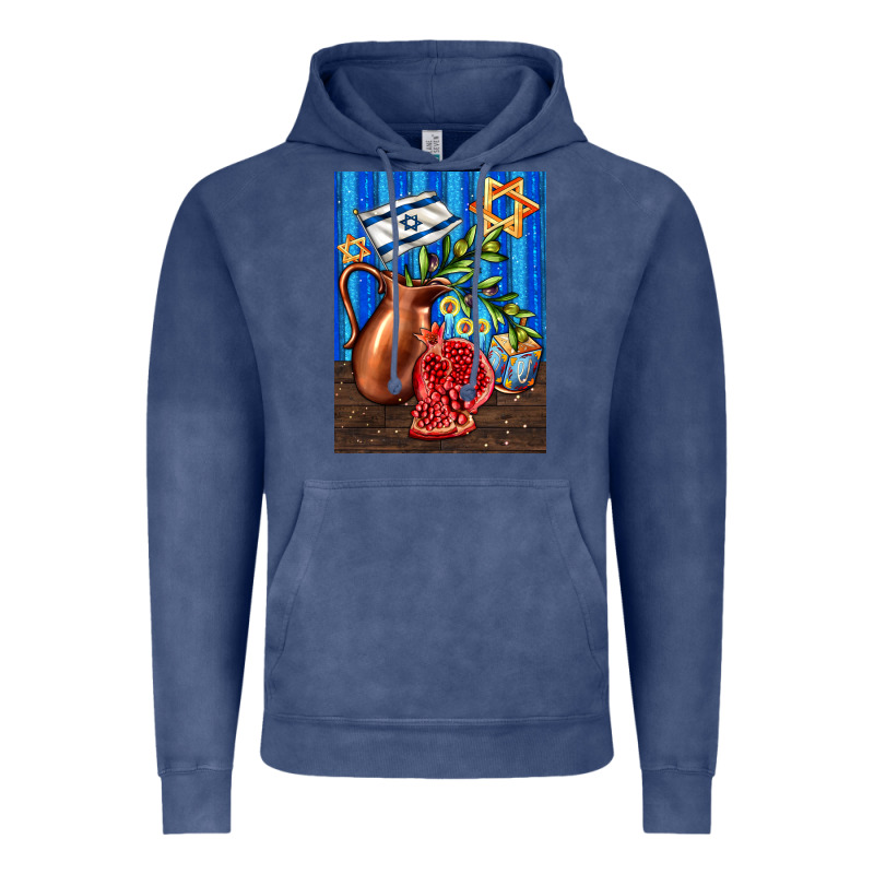 Hanukkah Table With Oil Pitcher Vintage Hoodie by AdoDesignShop | Teevron