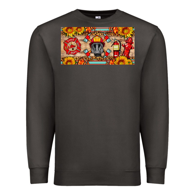 Firefighter Air Mask Sunflower And Elementary License Plate Premium Sweatshirt by HRA Design Shop | Teevron