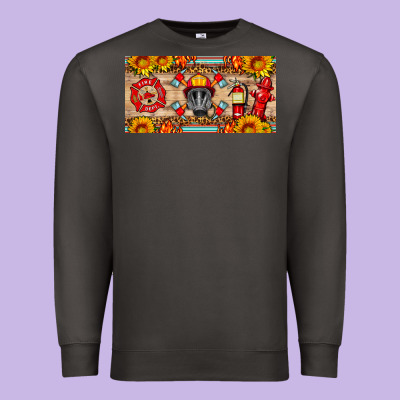 Firefighter Air Mask Sunflower And Elementary License Plate Premium Sweatshirt Designed By Hra Design Shop
