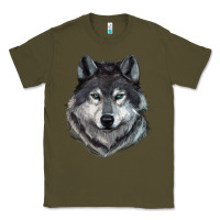 Army Green Wolf Classic Tee - RanaPortraitStore