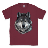 Burgundy Wolf Classic Tee - RanaPortraitStore