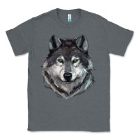 Charcoal Heather Wolf Classic Tee - RanaPortraitStore
