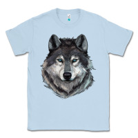 Dusty Blue Wolf Classic Tee - RanaPortraitStore