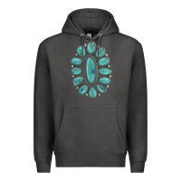 Charcoal Heather Turquoise Gemstone Jewelry Premium Hoodie - LillyAllenDesigns