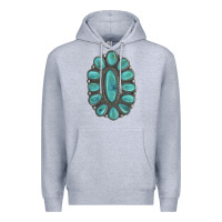 Heather Grey Turquoise Gemstone Jewelry Premium Hoodie - LillyAllenDesigns