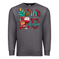 Charcoal Heather wine is my valentine olivia Premium Sweatshirt - OliviaCreatesArt