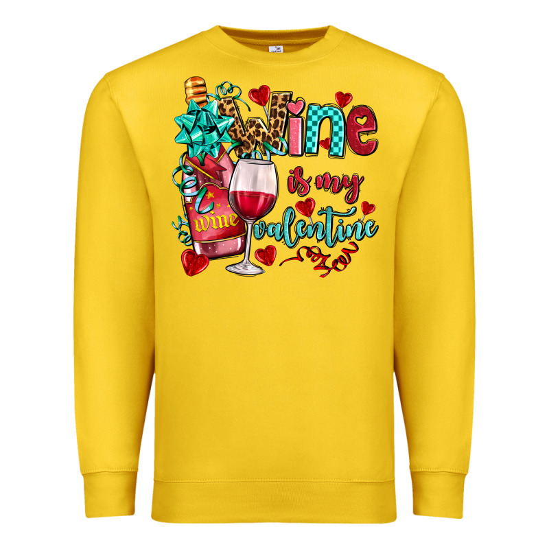 Wine Is My Valentine Olivia Premium Sweatshirt by OliviaCreatesArt | Teevron