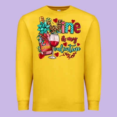 Wine Is My Valentine Olivia Premium Sweatshirt Designed By Oliviacreatesart