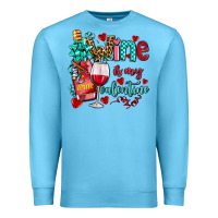 Ocean Blue wine is my valentine olivia Premium Sweatshirt - OliviaCreatesArt