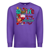 Purple wine is my valentine olivia Premium Sweatshirt - OliviaCreatesArt