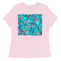 Bubblegum Pink humpback whale tumbler Ladies Tee - BarkalooDesign