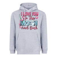 Heather Grey i love you to the moon and back Heavyweight Hoodie - FaDigitalArtStudio