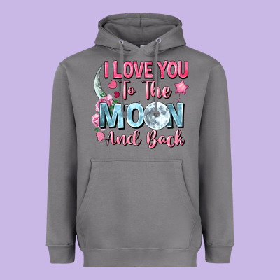 I Love You To The Moon And Back Heavyweight Hoodie Designed By Fadigitalartstudio