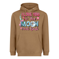 Toasted Coconut i love you to the moon and back Heavyweight Hoodie - FaDigitalArtStudio