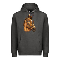 Charcoal Heather horse Premium Hoodie - BarkalooDesign