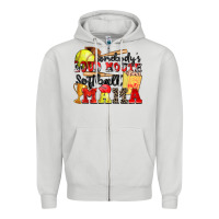 Dove Grey somebody's loud mouth softball mama Zipper Hoodie - Zillion Design Studio
