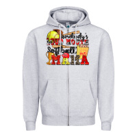 Heather Grey somebody's loud mouth softball mama Zipper Hoodie - Zillion Design Studio