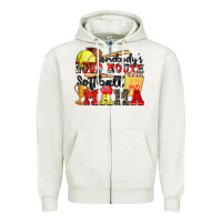 Oatmeal Heather somebody's loud mouth softball mama Zipper Hoodie - Zillion Design Studio