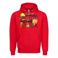 Red somebody's loud mouth softball mama Zipper Hoodie - Zillion Design Studio