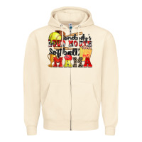 Sandshell somebody's loud mouth softball mama Zipper Hoodie - Zillion Design Studio