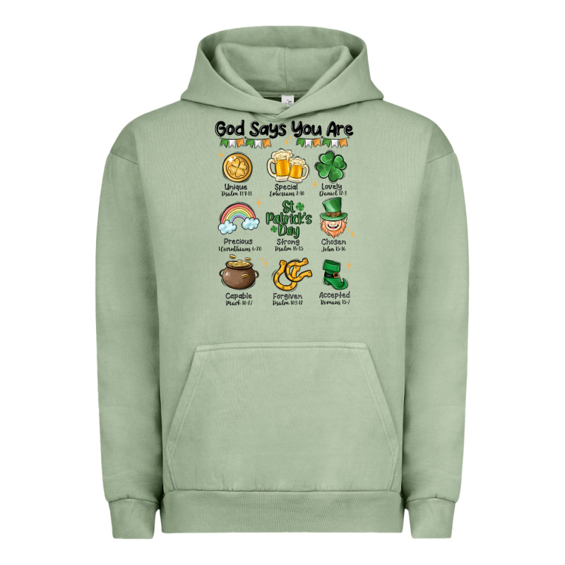 God Says You Are St Patrick's Day Urban Hoodie by MaliasSmallBusiness | Teevron