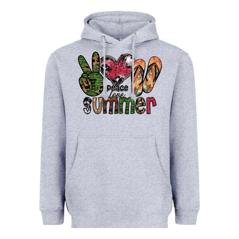 Peace Love Summer Heavyweight Hoodie by SublimationCraftShop | Teevron