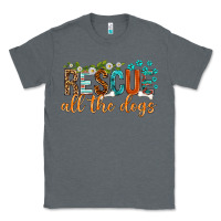 Charcoal Heather rescue all the dogs Classic Tee - texasbilliewilder