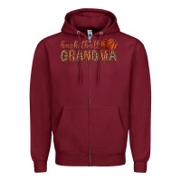 Burgundy basketball grandma with leopard Zipper Hoodie - texasbilliewilder