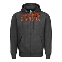 Charcoal Heather basketball grandma with leopard Zipper Hoodie - texasbilliewilder