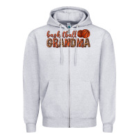 Heather Grey basketball grandma with leopard Zipper Hoodie - texasbilliewilder