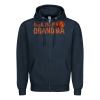 Navy basketball grandma with leopard Zipper Hoodie - texasbilliewilder