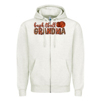 Oatmeal Heather basketball grandma with leopard Zipper Hoodie - texasbilliewilder