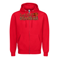 Red basketball grandma with leopard Zipper Hoodie - texasbilliewilder