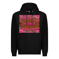 Black floral leopard mama tumbler Premium Hoodie - BarkalooDesign