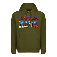 Army Green all american mama Premium Hoodie - AdoDesignShop