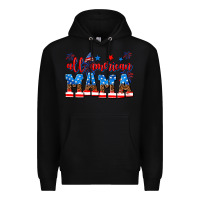 Black all american mama Premium Hoodie - AdoDesignShop