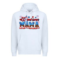 White all american mama Premium Hoodie - AdoDesignShop