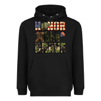 Black Honor the brave 4th of july Heavyweight Hoodie - CowGirlArtShop